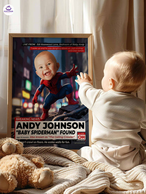 Custom Baby News Poster – Personalized Baby Web Hero Wall Art